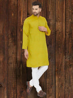 Even Apparels Yellowish Green Wedding Kurta - Green | Grocsy