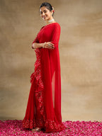 kasee Poly Chiffon Saree | Grocsy