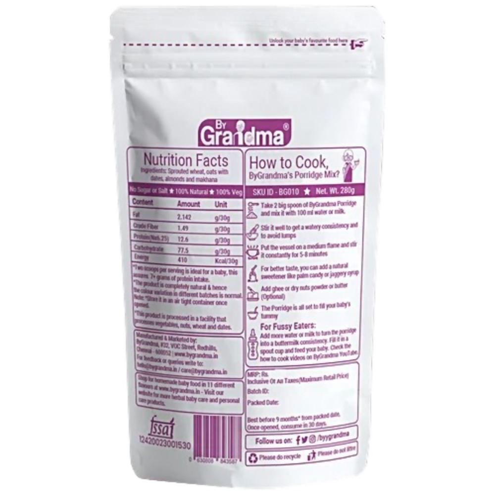 By Grandma Sprouted Cereal Mix - Sprouted Wheat, Dates and Almond | Grocsy