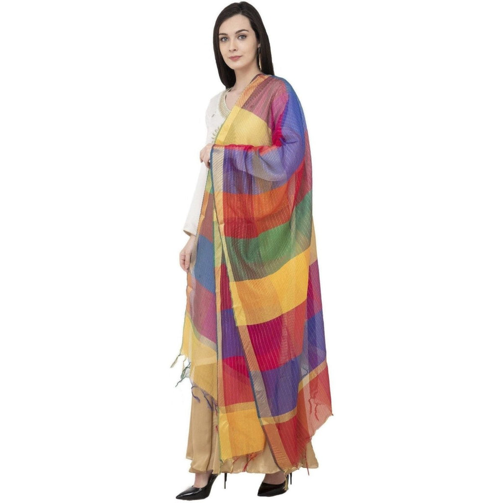 A R Silk Multi Crush Fancy Dupatta Multi Color Dupatta or Chunni | Grocsy