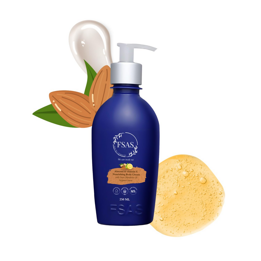 FSAS Health and Beauty 96% Plant-Derived Almond And Vitamin E Body Cream | Grocsy