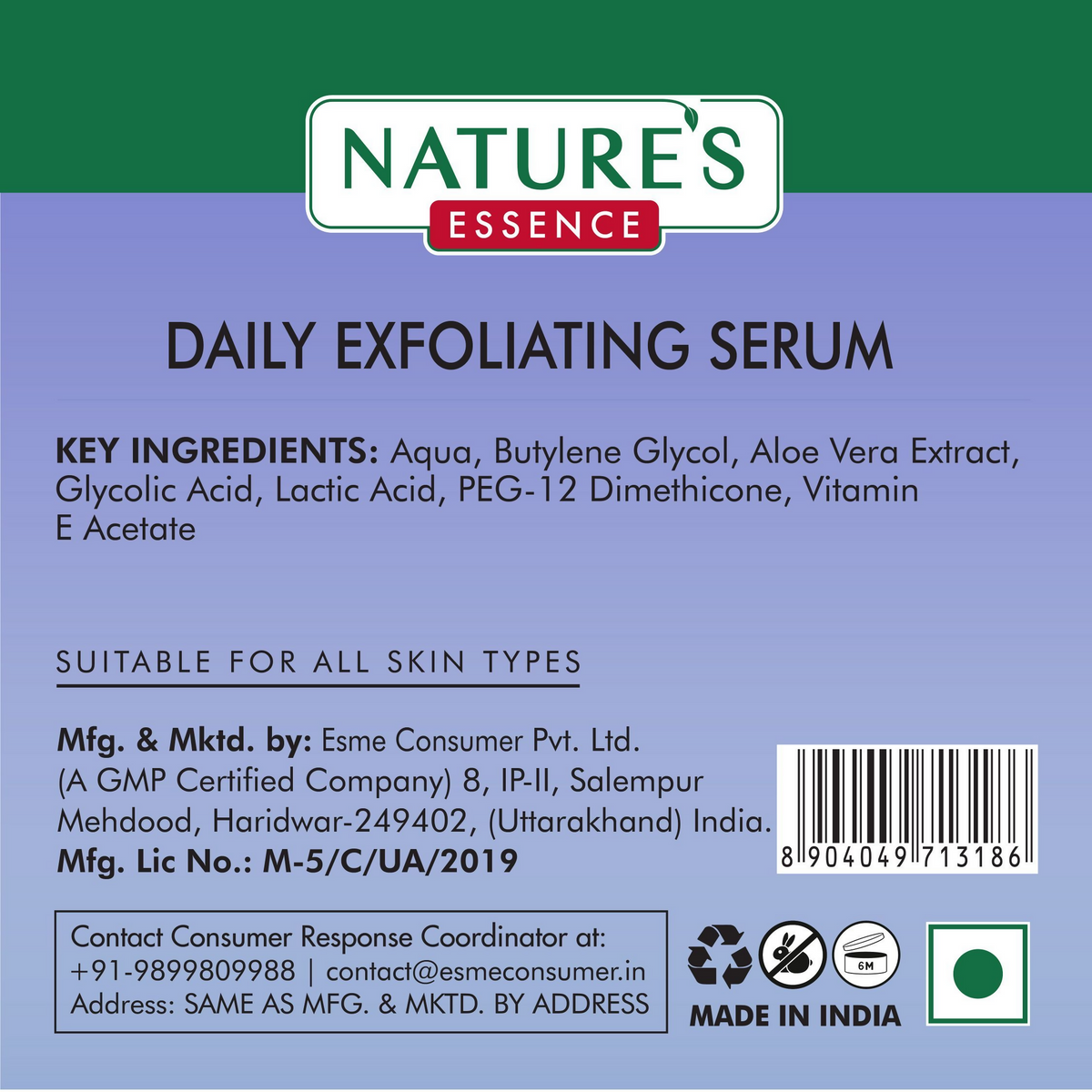 Nature's Essence Facialist Daily Exfoliating Serum with 5% AHA | Grocsy
