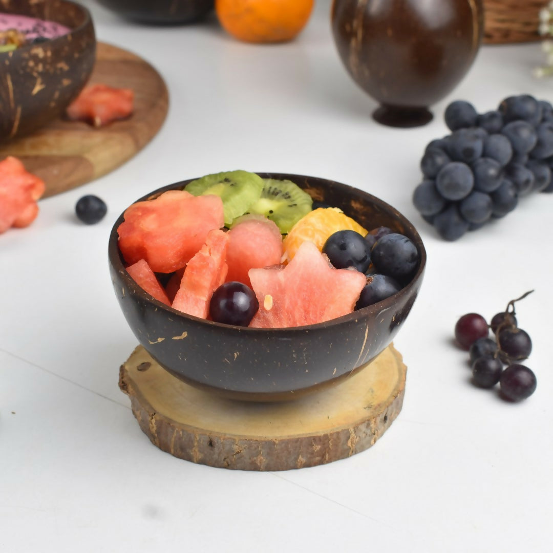Thenga Artisan Mini Coconut Shell Bowl with Spoon | Grocsy