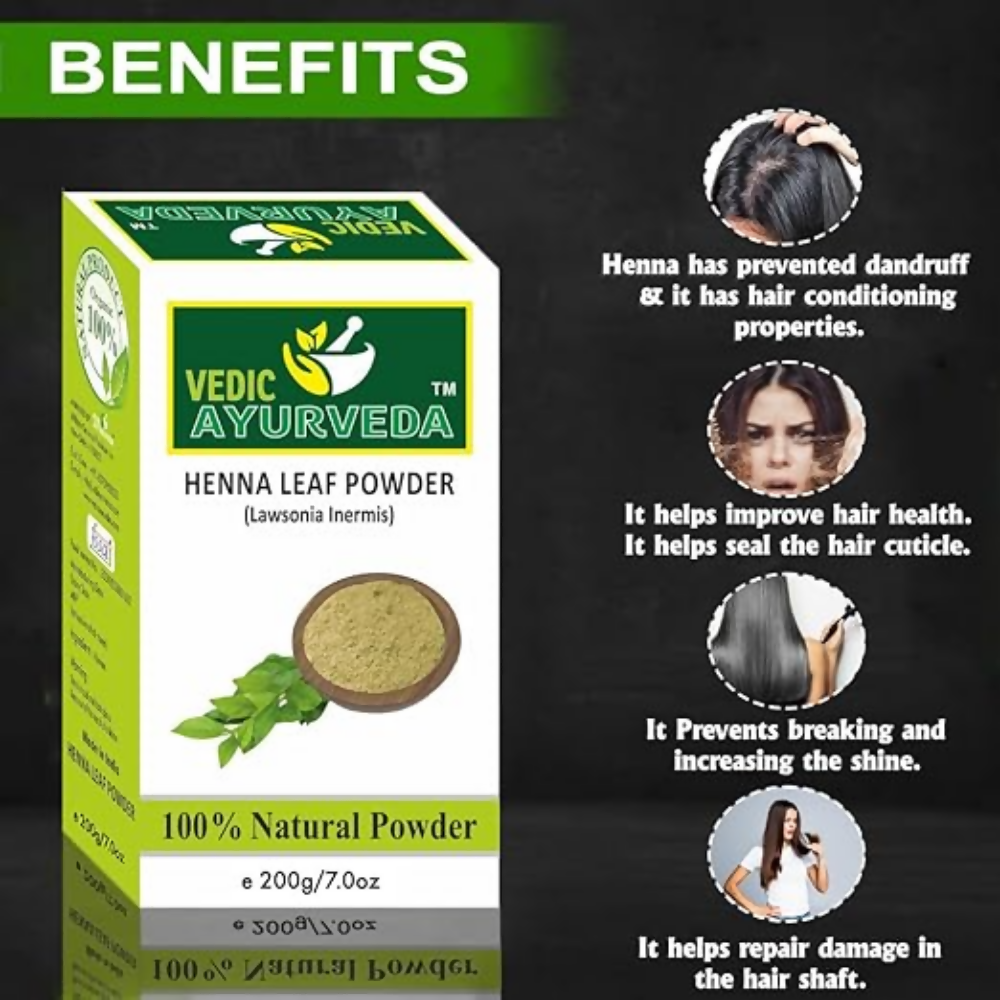 VedicAyurveda Henna Leaf Powder | Grocsy