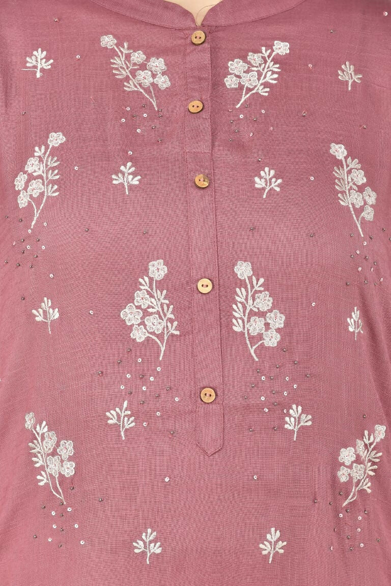 Joban Fashion Wine Cotton Rayon Kurta Set | Grocsy