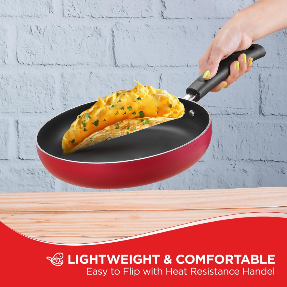 Vinod Zest Inducto Aluminium Non Stick Deep Frypan with Glass Lid | Grocsy