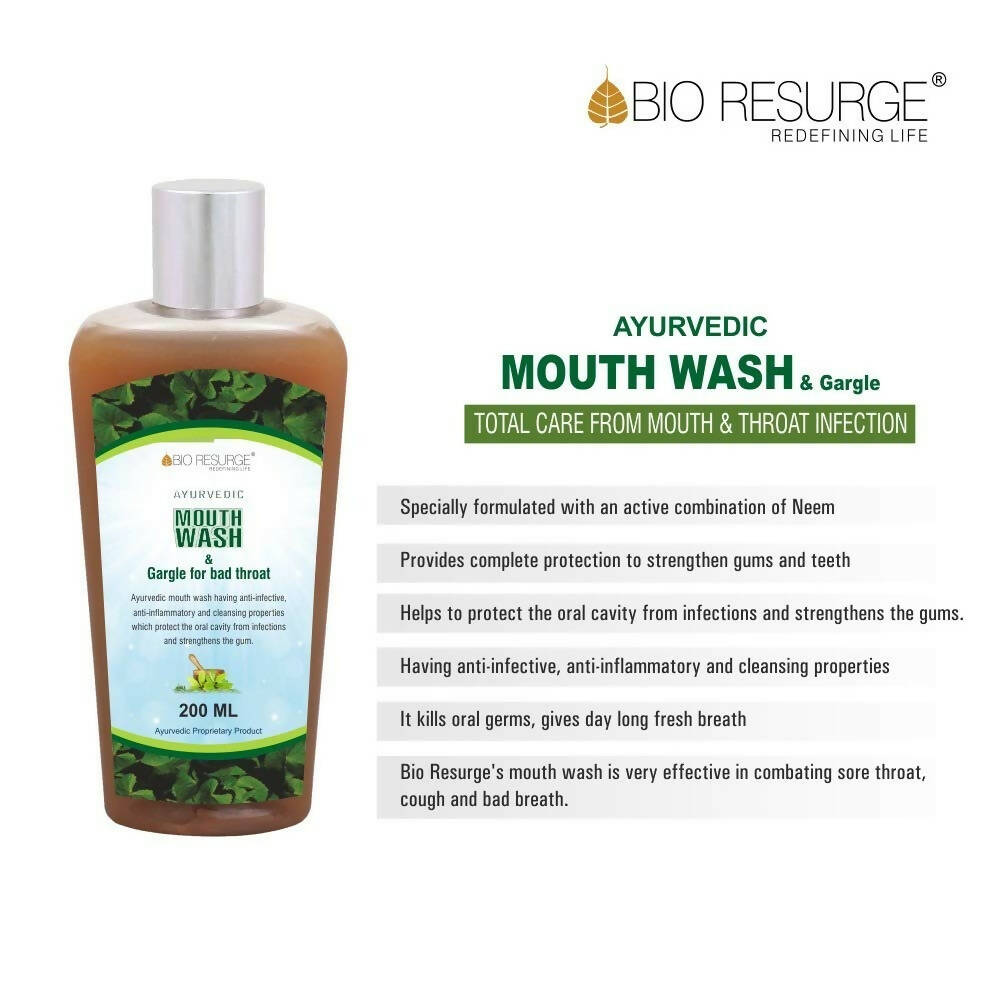 Bio Resurge Life Antibacterial Ayurvedic Mouthwash | Grocsy