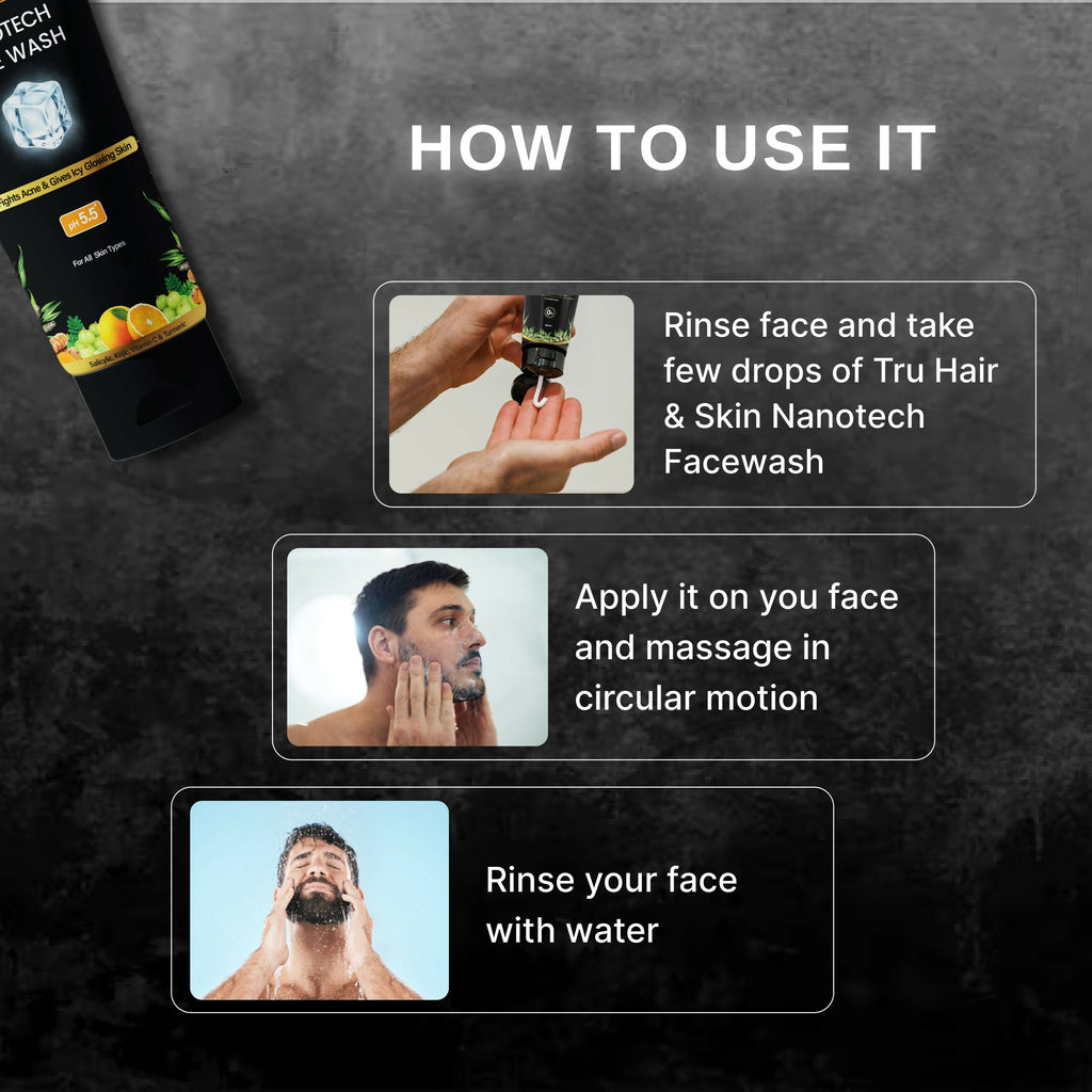 Tru Hair & Skin Nanotechnology Facewash For Sensitive-Acne Prone Skin | Grocsy