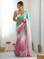 PR Fashion Rama_Bit Gold Crush Embroidery Work Saree | Grocsy