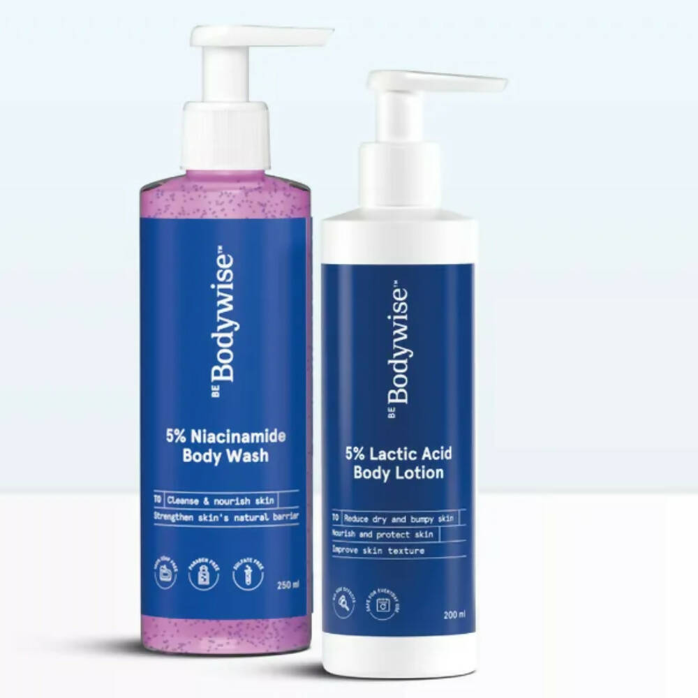 BeBodywise 5% Lactic Acid Body Lotion and 5% Niacinamide Body Wash | Grocsy