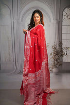 Exclusive Collection Beautiful Pure Cotton Hand Weaving Handloom Saree With Running Blouse Piece | Grocsy