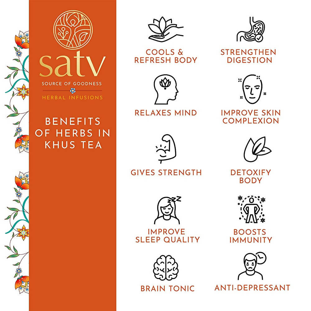 Satv Koolant Khus Herbal Infusion Tea Bags | Grocsy