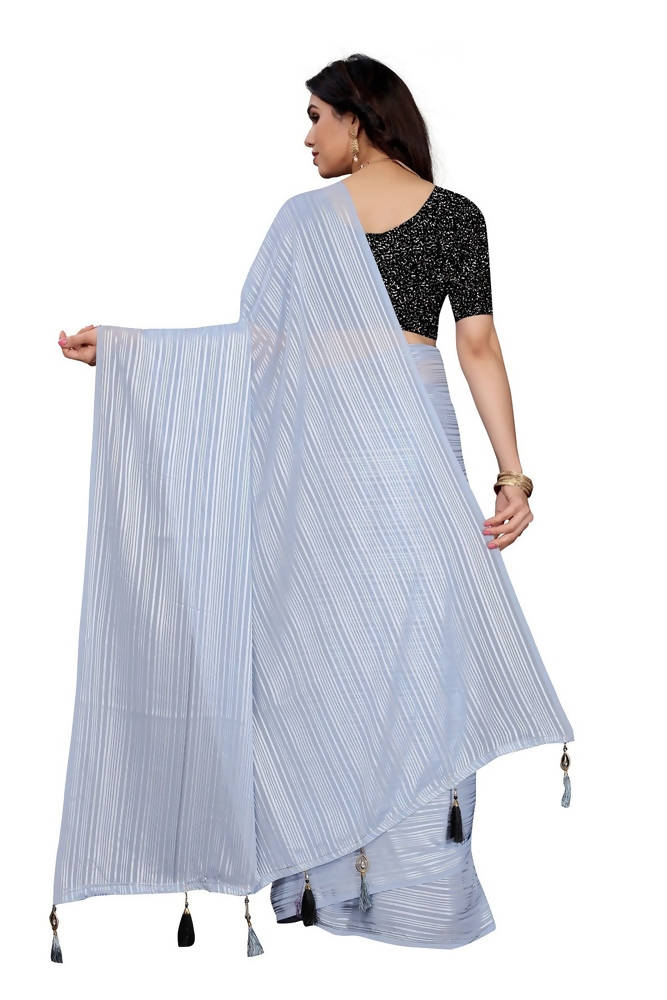 Vamika Grey Georgette Seqence Saree (Riva Grey) | Grocsy