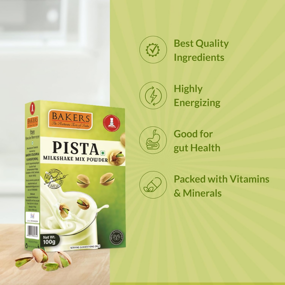 BAKERS Milk Shake Mix Powder - Pista Flavor | Grocsy