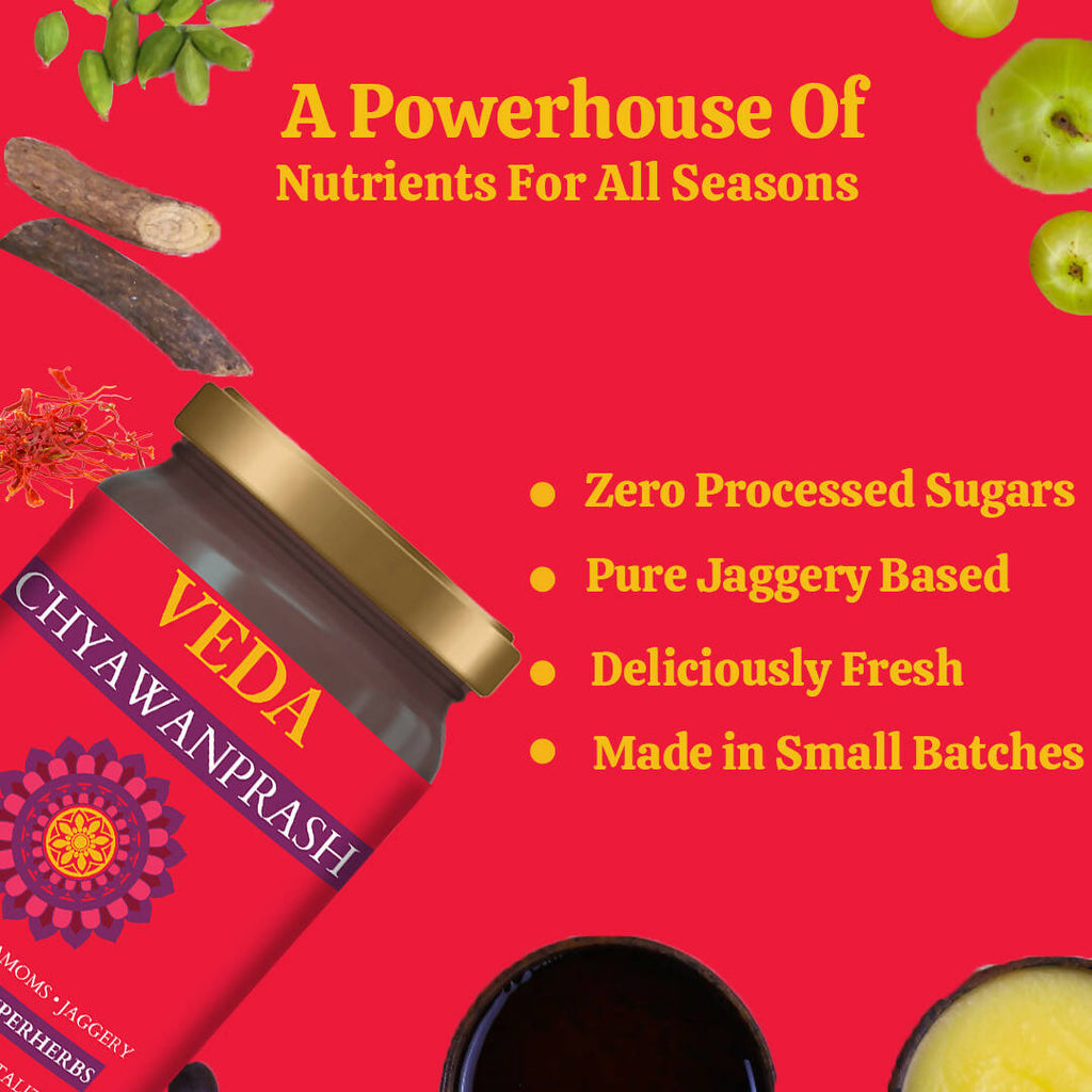 Veda Chyawanprash (Sugar Free) - All Season Jaggery Chyawanprash with Amla & Saffron, Pure & Fresh | Grocsy
