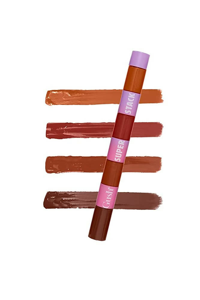 Gush Beauty X Palak Tiwari - Super Stack- Brown And Lovely 4-In-1 - Liquid Lipstick | Grocsy