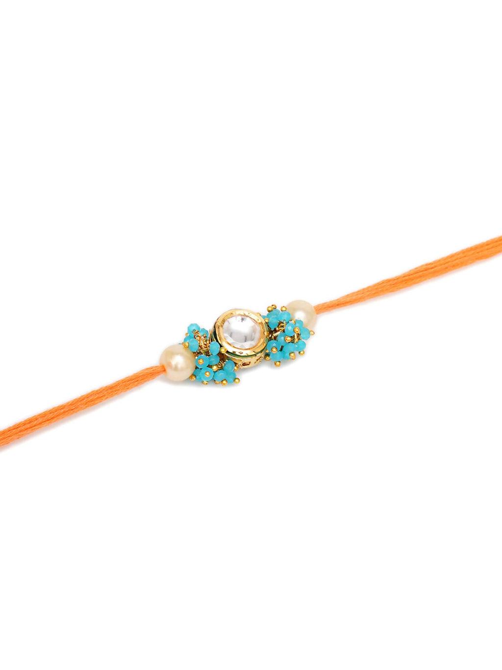 Designer kundan Rakhi - Ruby Raang | Grocsy