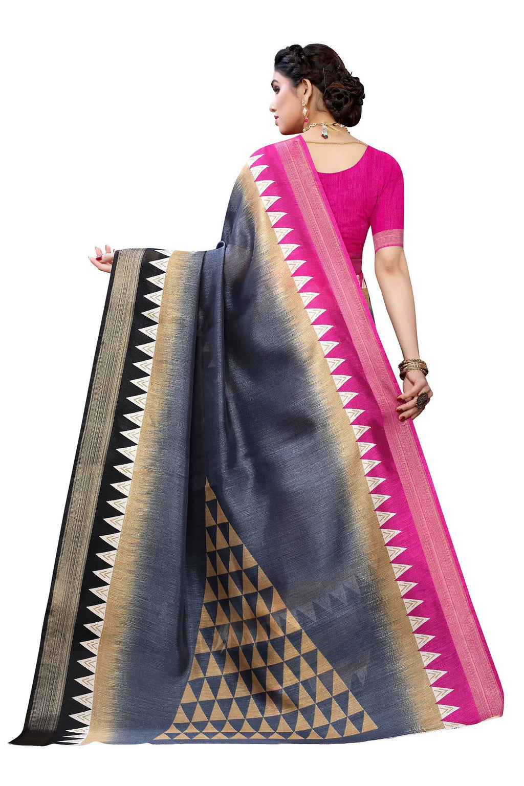 Vamika Grey Linen Jari Border Saree (GUNJAN GREY) | Grocsy