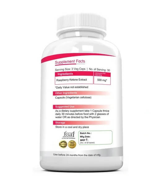 Ramini Bio Nutrition Raspberry Ketones 500mg Veg Capsules | Grocsy