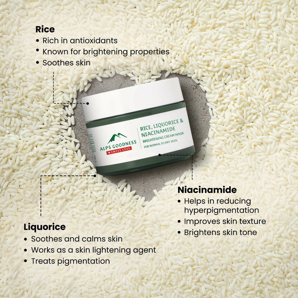 Alps Goodness Rice, Liquorice & Niacinamide Brightening Cream Mask | Grocsy