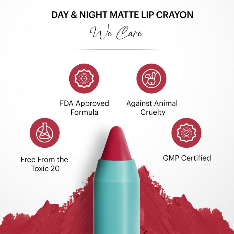 Parul Garg Beauty Day & Night Creamy Matte Lip Crayon - Boss Babe 45 | Grocsy