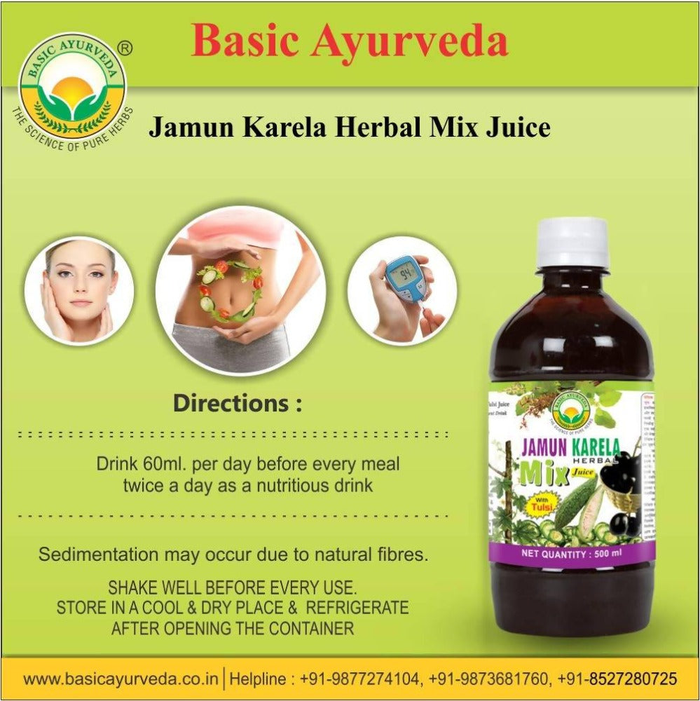 Basic Ayurveda Jamun Karela Herbal Mix Juice | Grocsy