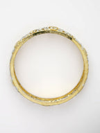 NVR Women's Set of 2 Gold-Polished American Diamond Emblished Handcrafted Bangles | Grocsy