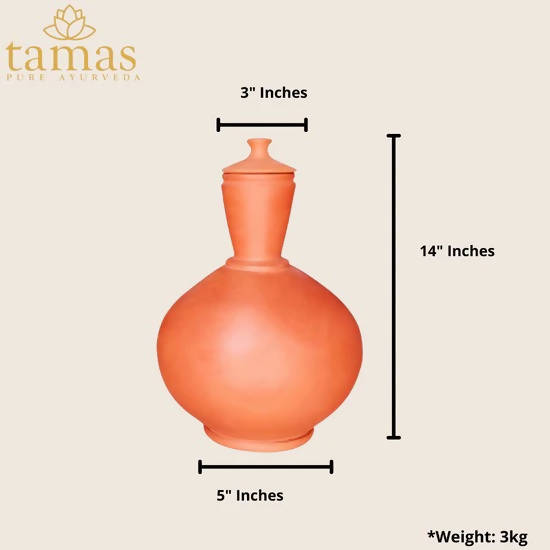 Tamas Handmade & Eco-Friendly Earthen Surahi With Clay Lid | Grocsy