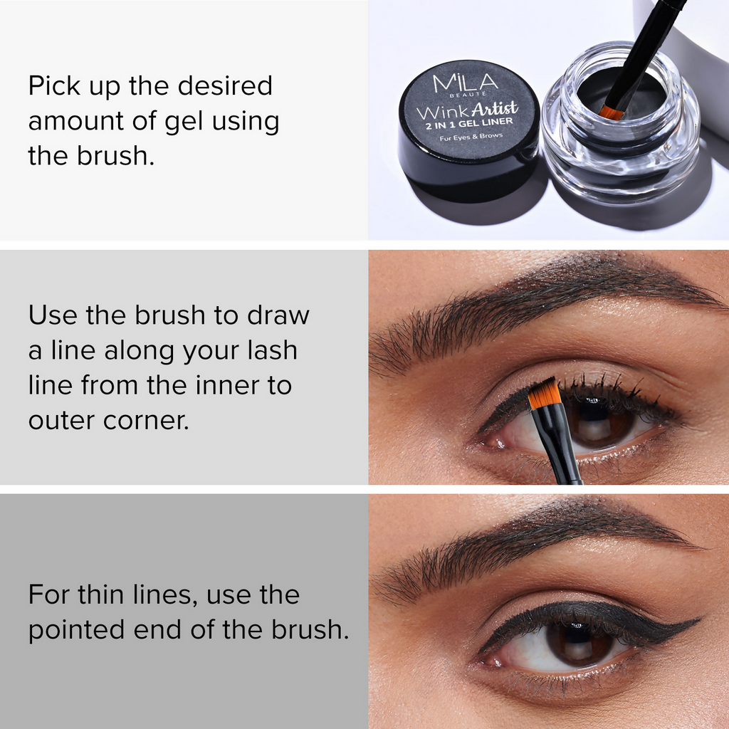 Mila Beaute Wink Artist 36Hr Smudge Proof & Waterproof Gel Eyeliner - Brown | Grocsy