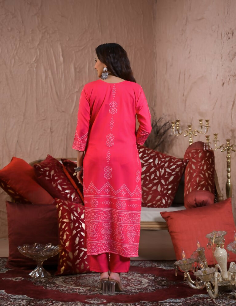 Festive Ethnic French Crepe Pink Stitched Suit With Dupatta - Rashmika | Grocsy