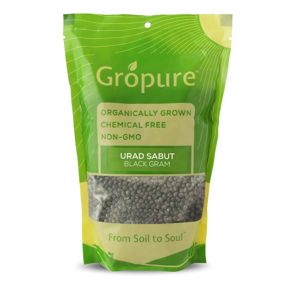 Gropure Organic Urad Sabut (Black Gram Whole) | Grocsy