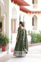 Joban Fashion Green Readymade Kurta Set With Sequence embroidery Work | Grocsy