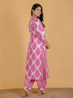 Aramya Straight Soft Cotton Floral Print Women's Kurta - Pink | Grocsy