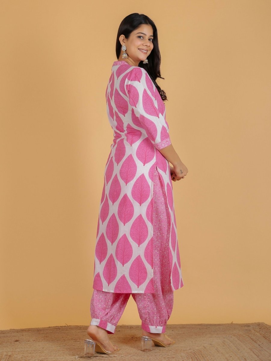 Aramya Straight Soft Cotton Floral Print Women's Kurta - Pink | Grocsy
