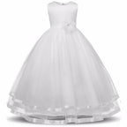 Asmaani Baby Girl's Full White Satin Full Length Dress (AS-DRESS-22064) | Grocsy