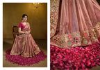 Peach Zari Organza Silk Pure Khatli work Designer Saree With Blouse. - Rajasvi | Grocsy