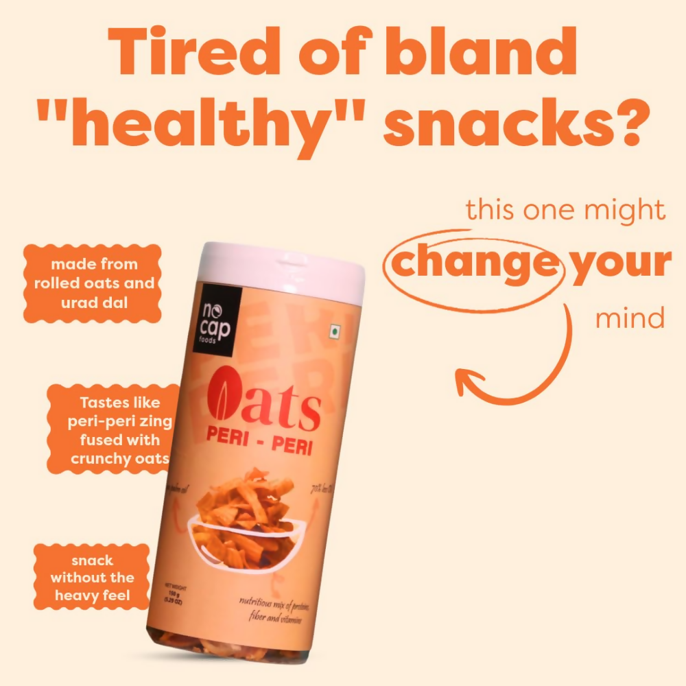 Nocap foods Zero Guilt Healthy Chips - Oats Peri Peri | Grocsy