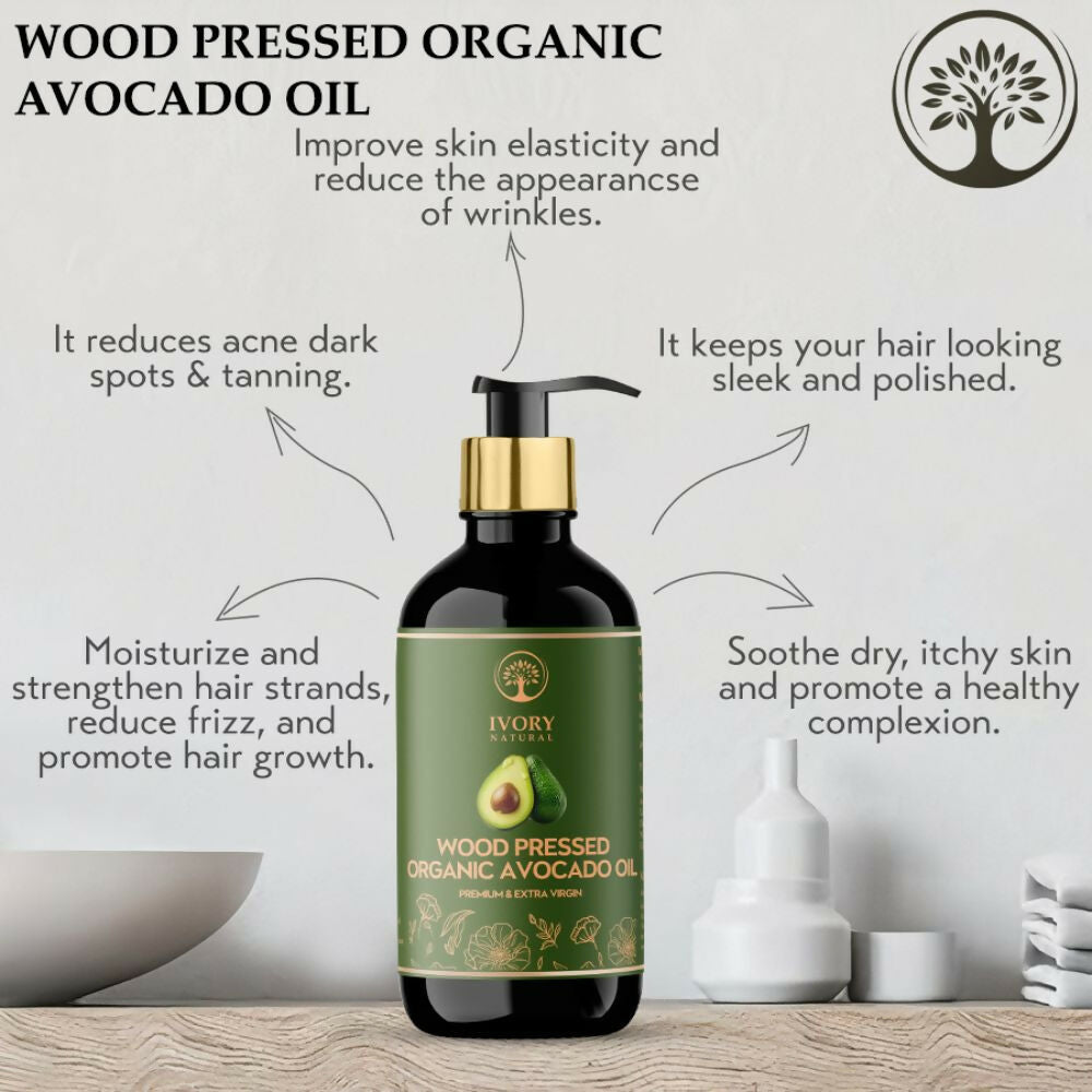 Ivory Natural Wood Pressed Organic Avocado Oil Premium & Extra Virgin | Grocsy