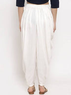 Cheera Women’s White Dhoti Pant CH07D | Grocsy
