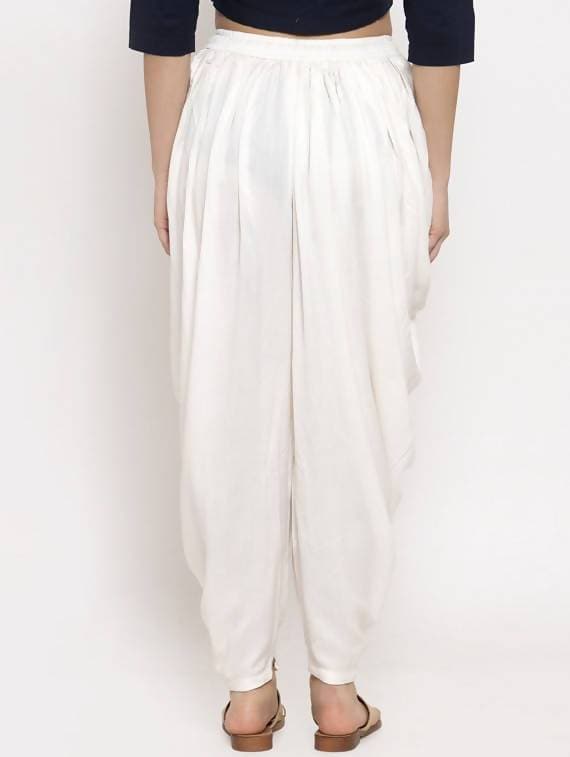 Cheera Women’s White Dhoti Pant CH07D | Grocsy