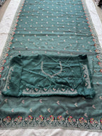 Teeya Creation New Trendy Stylish Party Wear Silk Saree-Green | Grocsy