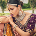 Purple Heavy Viscose Khatli, Embroidery & Mirror Work Unstitched Lehenga Choli - Sisha Keshav | Grocsy