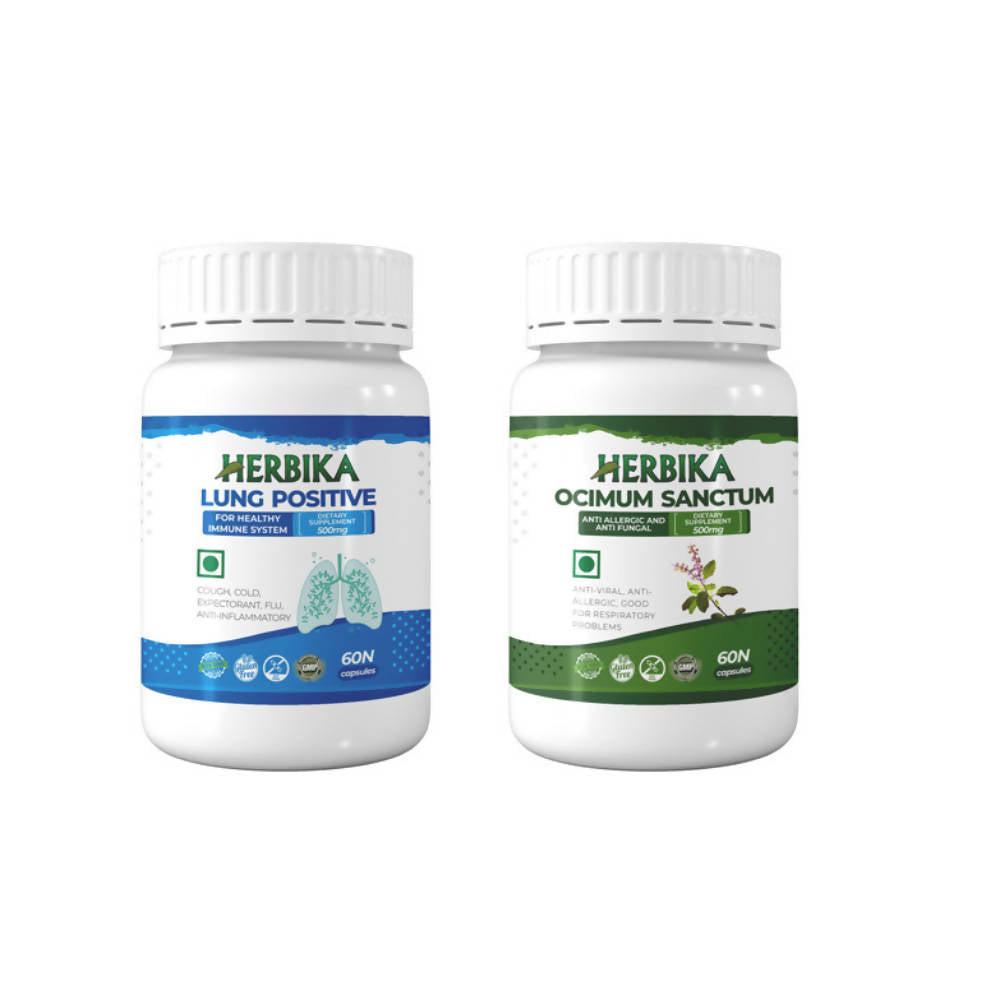 Herbika Lung Positive + Ocimum Sanctum Capsules | Grocsy