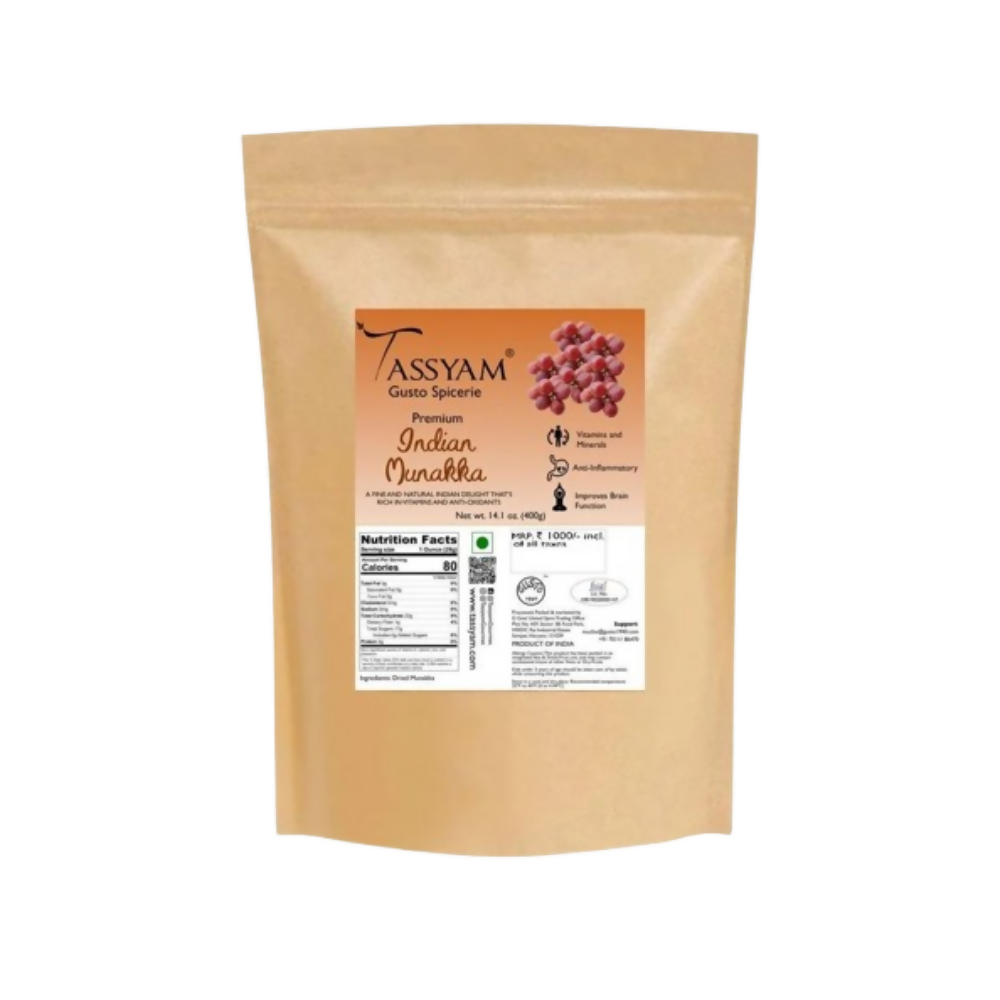 Tassyam Organics Munakka Raisins - Pouch | Grocsy