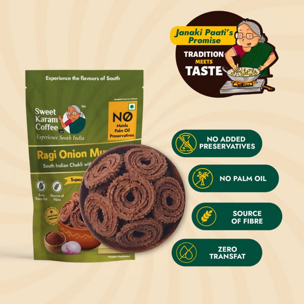 Sweet Karam Coffee Ragi Onion Murukku | Grocsy