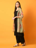 Myshka Women's Black Solid Anarkali Party Kurta Set With Printed Dupatta | Grocsy