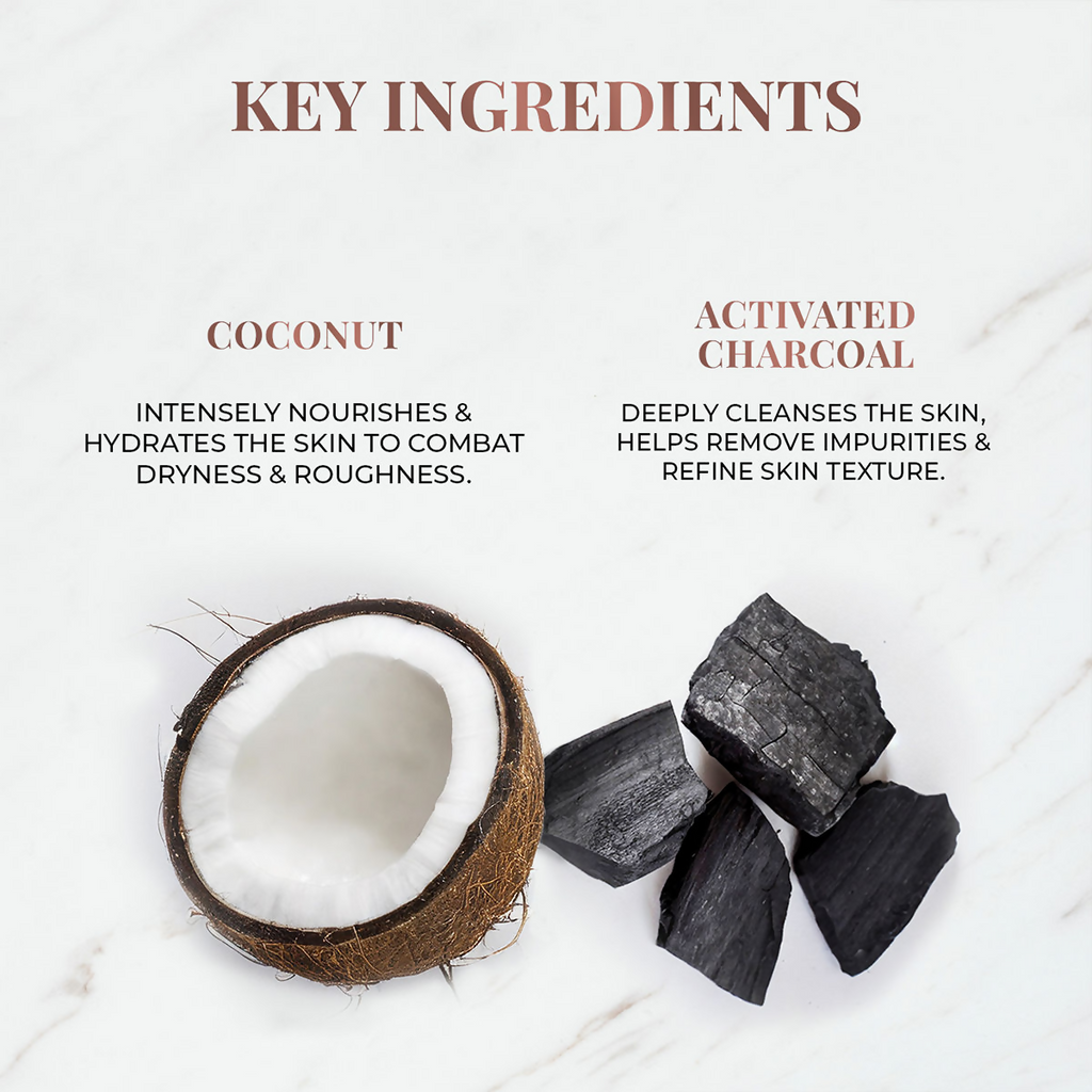 Just Herbs Coconut + Activated Charcoal Deep Cleansing Bathing Bar | Grocsy