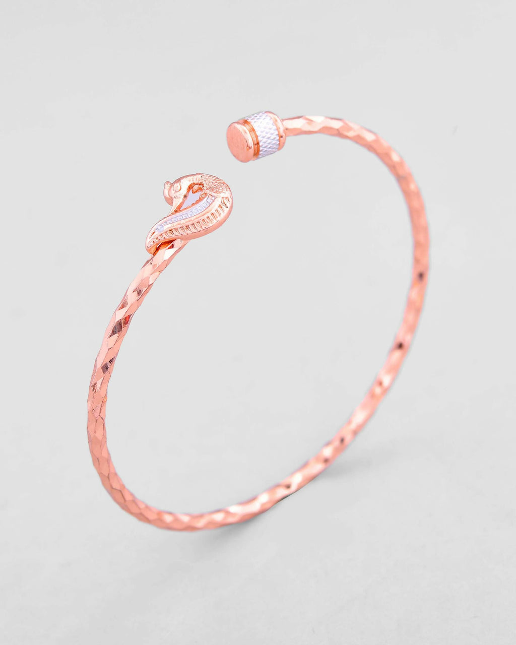 VOJ Set of 2 Dual Tone Bangles with Peacock Designed | Grocsy