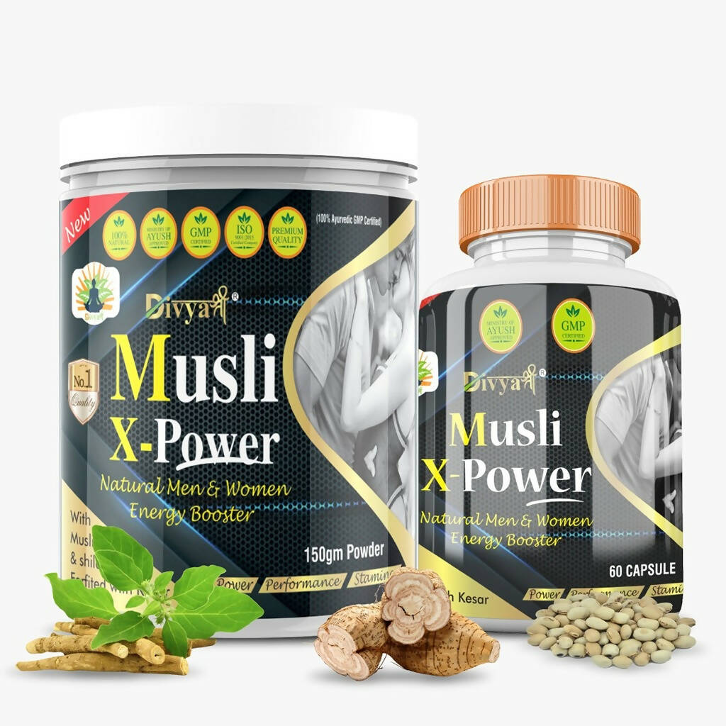 Divya Shree Musli X-Power Capsule, Powder Combo | Grocsy