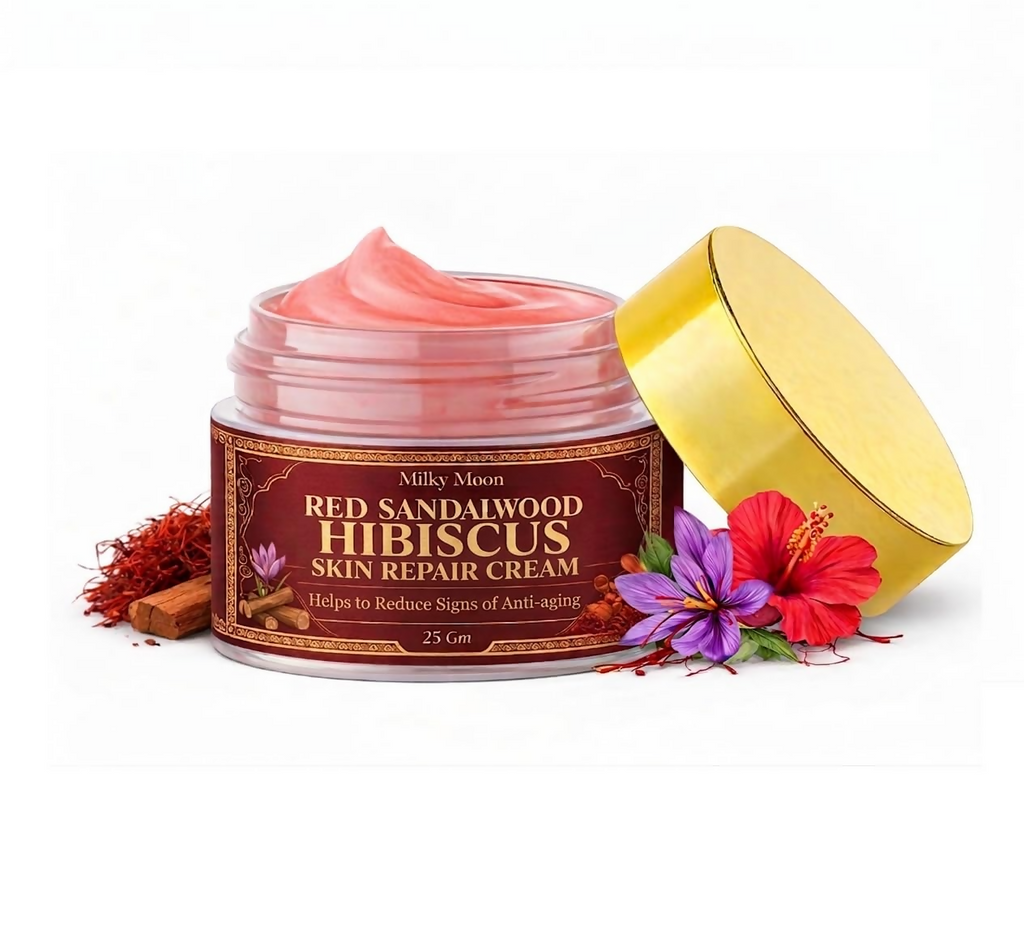 Milky Moon Red Sandalwood & Hibiscus Face Cream For Anti-Aging & Wrinkles | Grocsy